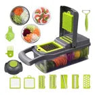 Mandolina De Cocina Cortador Rallador Picador Verduras 15pcs Color Gris Oscuro